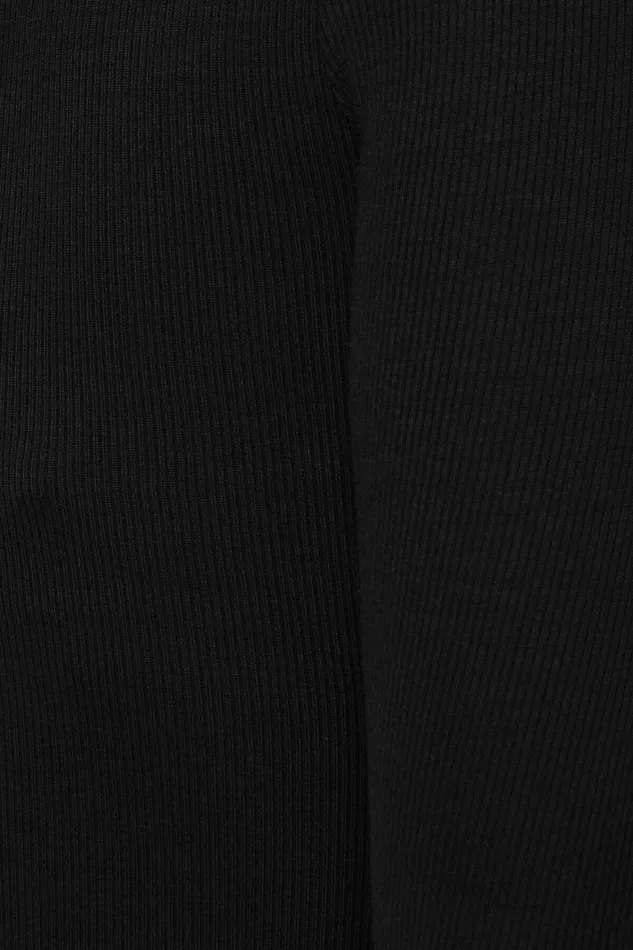 Women Dynamite Tops Ophelia Ribbed Long Sleeve T Shirt Black