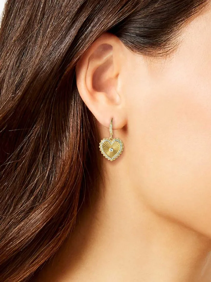 Women Earrings Jessica Simpson Heart Drop Earrings