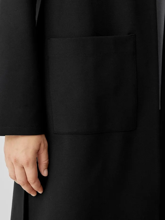Women Eileen Fisher Jackets Coats and Vests Washable Flex Ponte Long Jacket Black