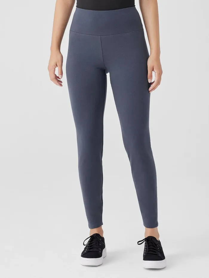 Women Eileen Fisher Pants Shorts and Jumpsuits Cozy Brushed Terry Hug HighWaisted Leggings Ocean