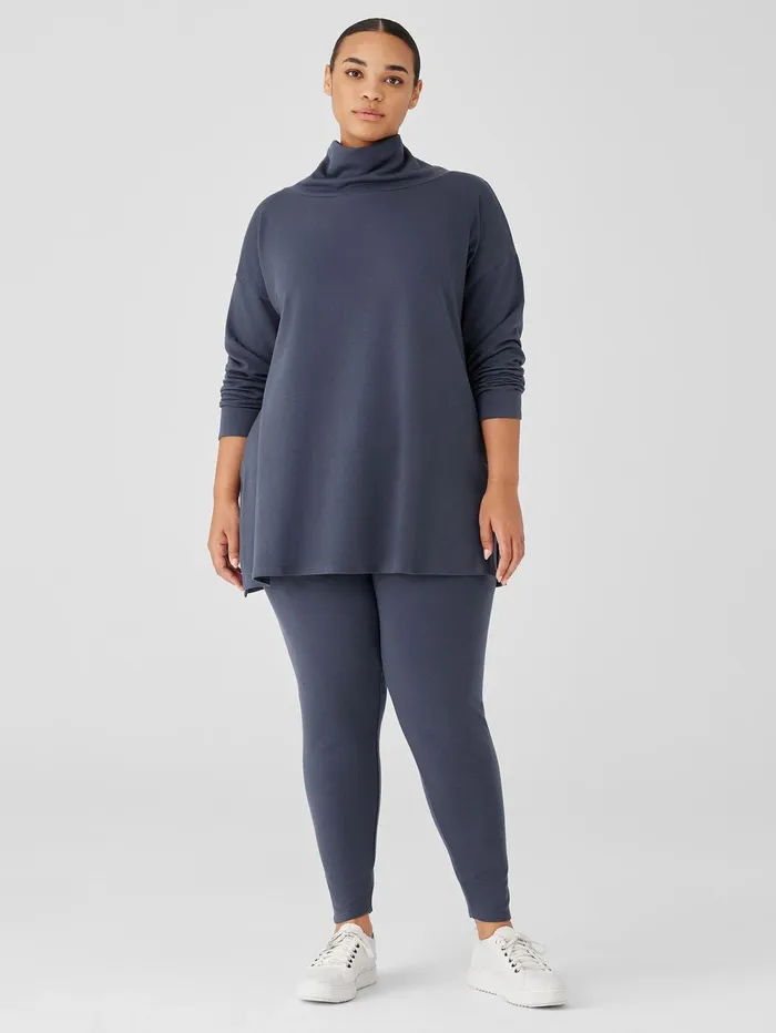 Women Eileen Fisher Pants Shorts and Jumpsuits Cozy Brushed Terry Hug HighWaisted Leggings Ocean