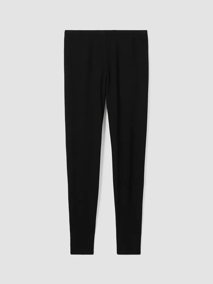 Women Eileen Fisher Pants Shorts and Jumpsuits Cozy Brushed Terry Hug Leggings Black