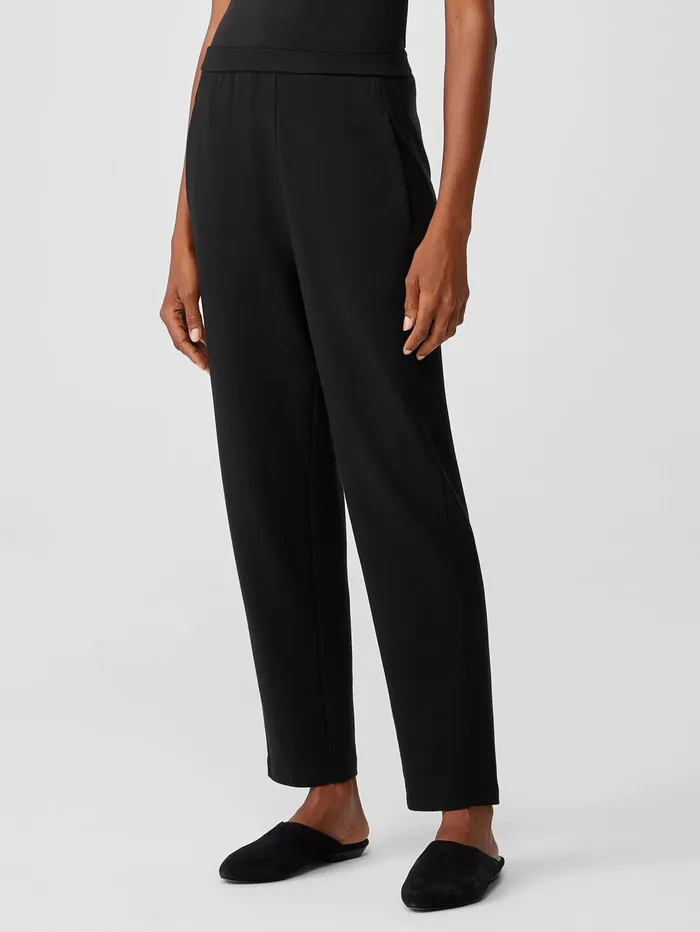 Women Eileen Fisher Pants Shorts and Jumpsuits Cozy Brushed Terry Hug Slouchy Pant Black