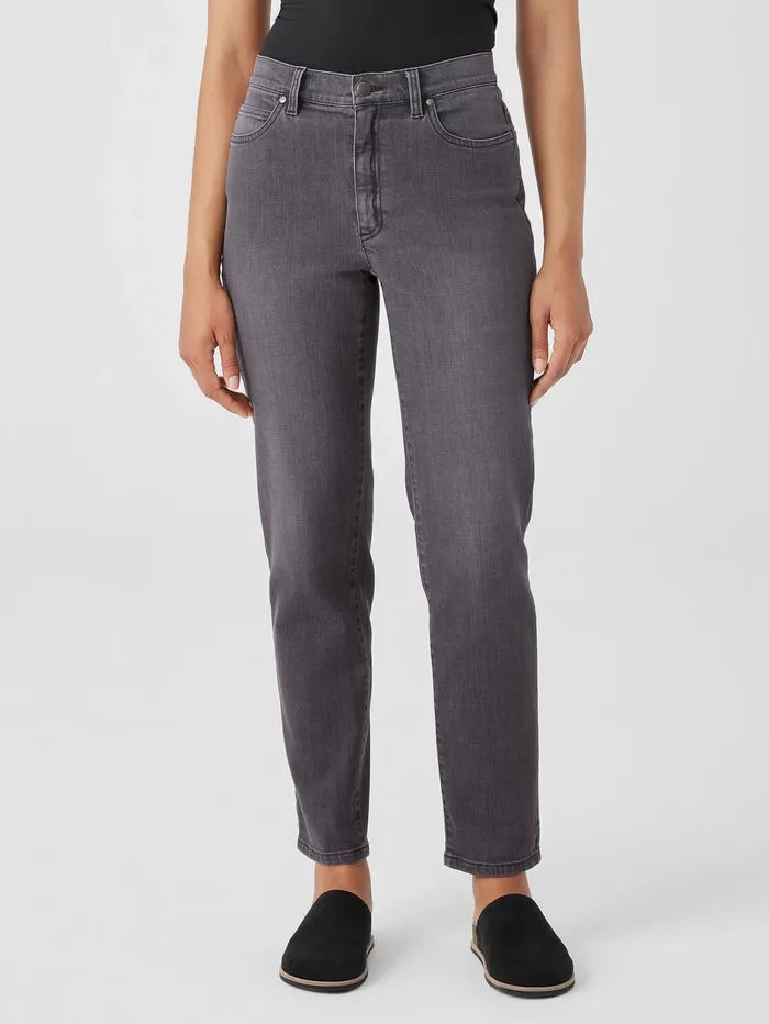 Women Eileen Fisher Pants Shorts and Jumpsuits Organic Cotton Stretch Slim Jean Carbon