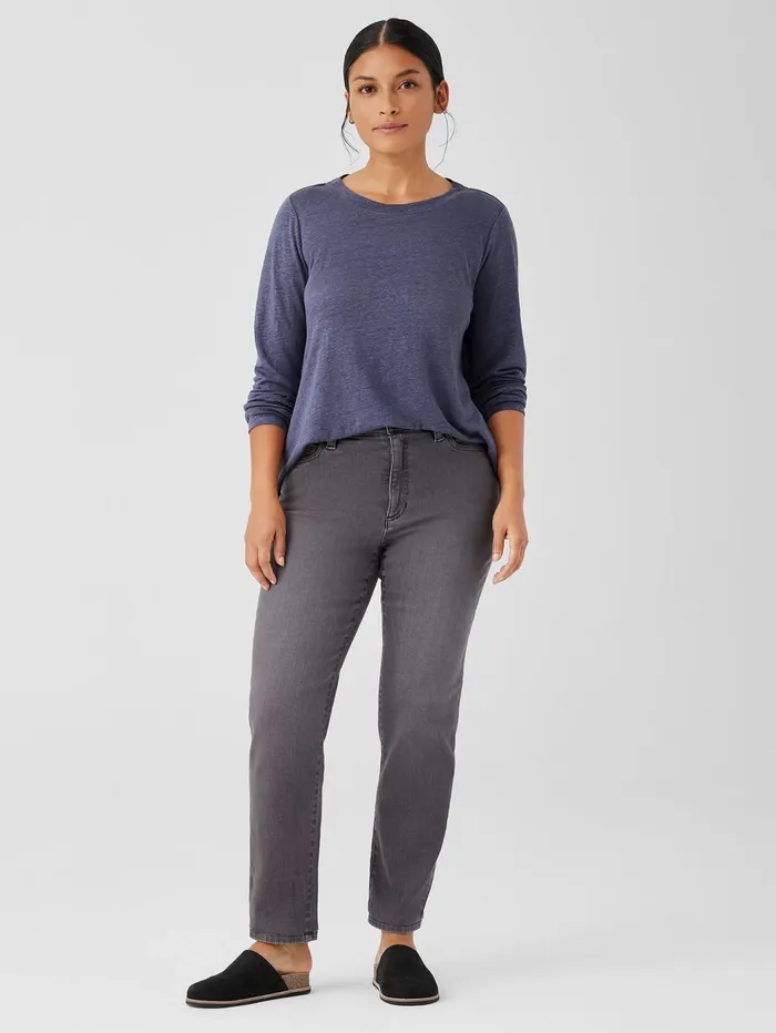 Women Eileen Fisher Pants Shorts and Jumpsuits Organic Cotton Stretch Slim Jean Carbon