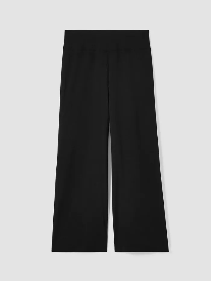 Women Eileen Fisher Pants Shorts and Jumpsuits Stretch Jersey Knit WideLeg Pant Black