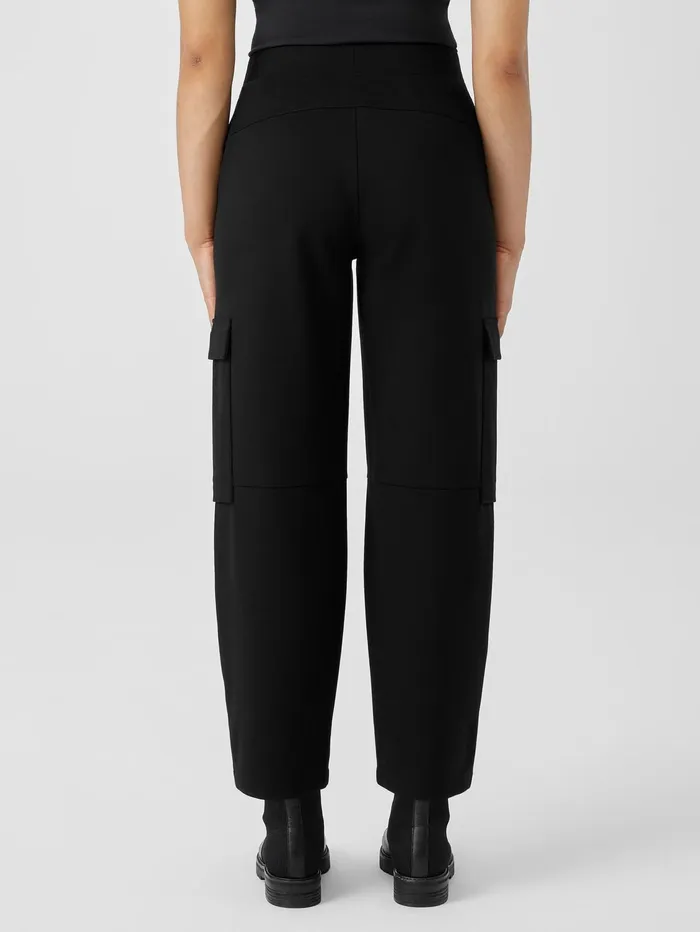 Women Eileen Fisher Pants Shorts and Jumpsuits Washable Flex Ponte Cargo Lantern Pant Black