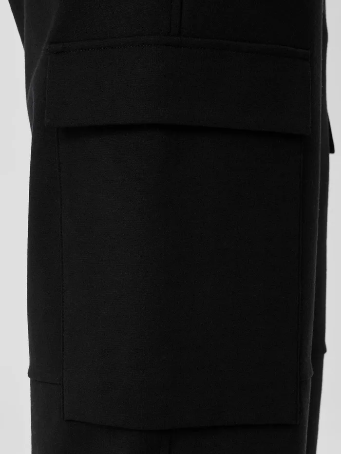 Women Eileen Fisher Pants Shorts and Jumpsuits Washable Flex Ponte Cargo Lantern Pant Black