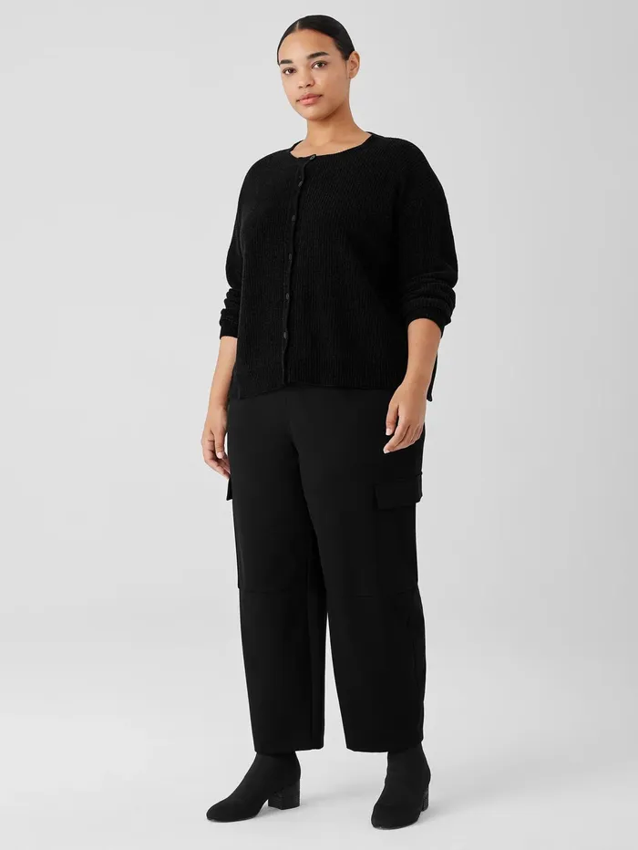 Women Eileen Fisher Pants Shorts and Jumpsuits Washable Flex Ponte Cargo Lantern Pant Black