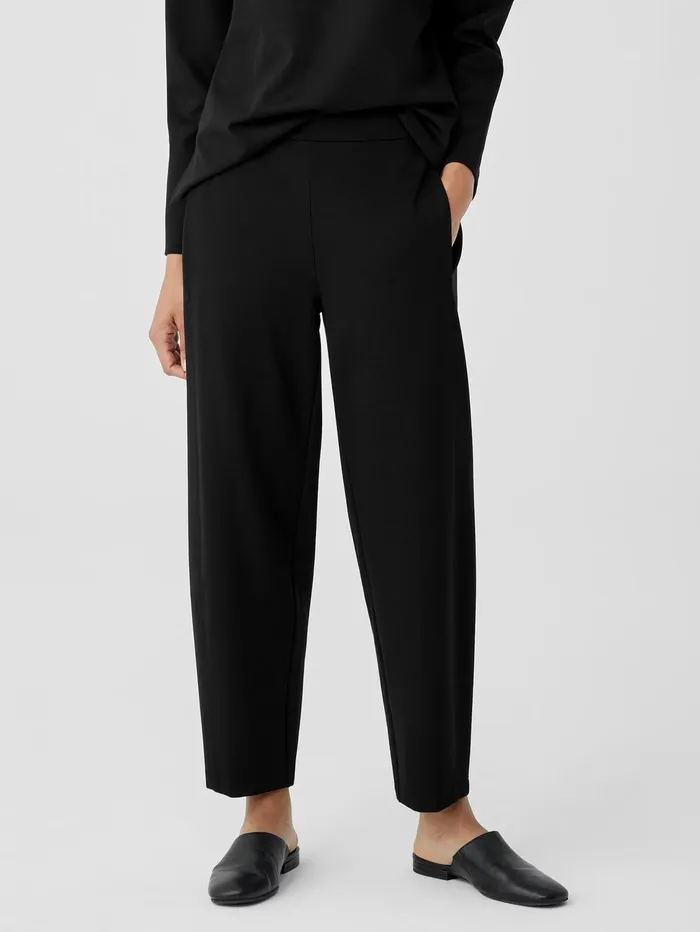 Women Eileen Fisher Pants Shorts and Jumpsuits Washable Flex Ponte Lantern Pant Black