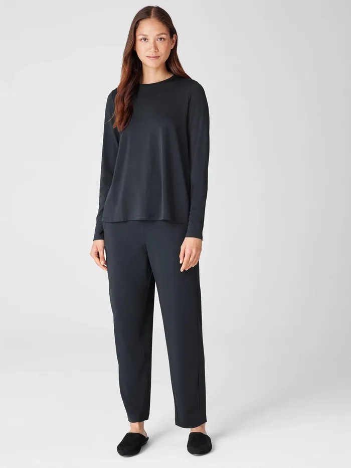 Women Eileen Fisher Petite Fine Jersey Crew Neck Top Graphite