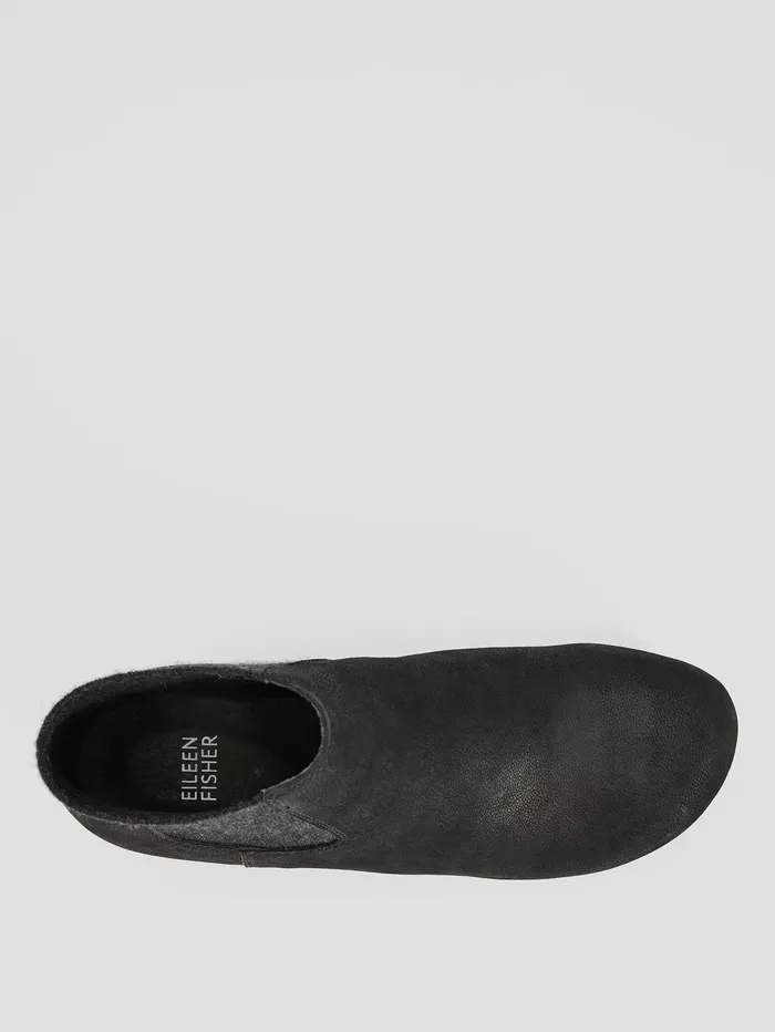 Women Eileen Fisher Shoes Words Oiled Nubuck Clog Bootie Black