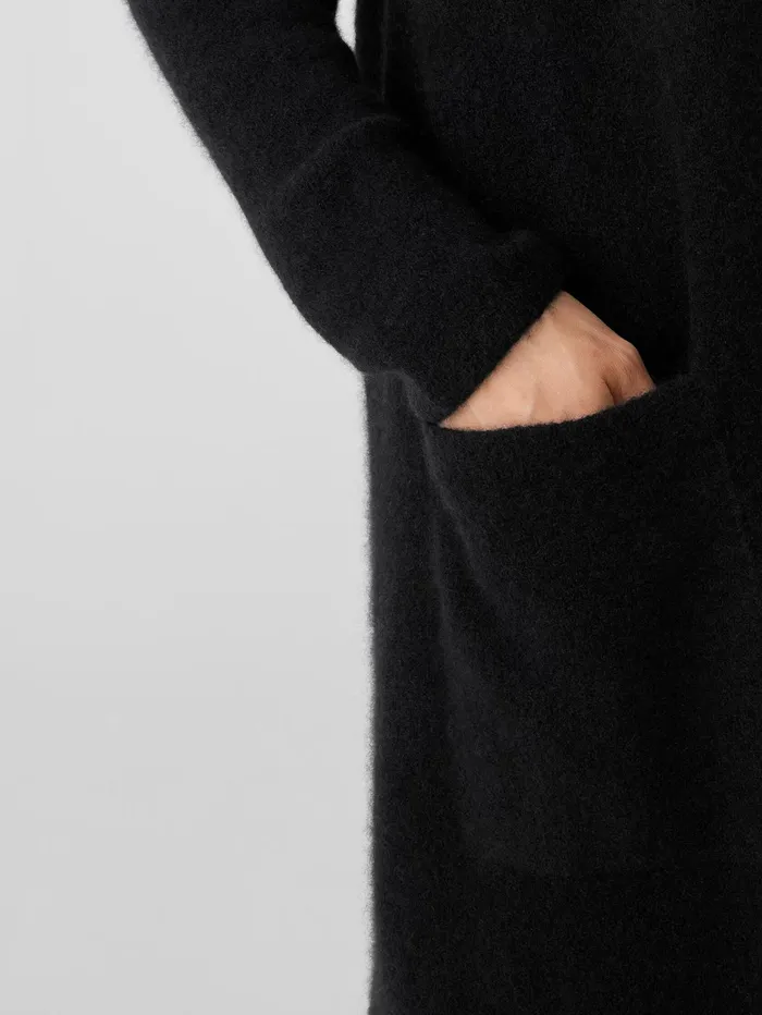 Women Eileen Fisher Sweaters and Cardigans Cashmere Silk Bliss Long Cardigan Black