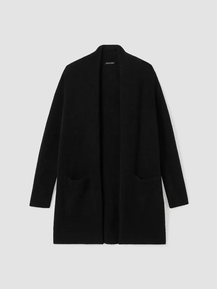 Women Eileen Fisher Sweaters and Cardigans Cashmere Silk Bliss Long Cardigan Black