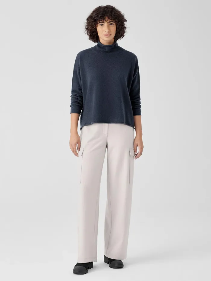 Women Eileen Fisher Sweaters and Cardigans Italian Cashmere Turtleneck Top Ocean