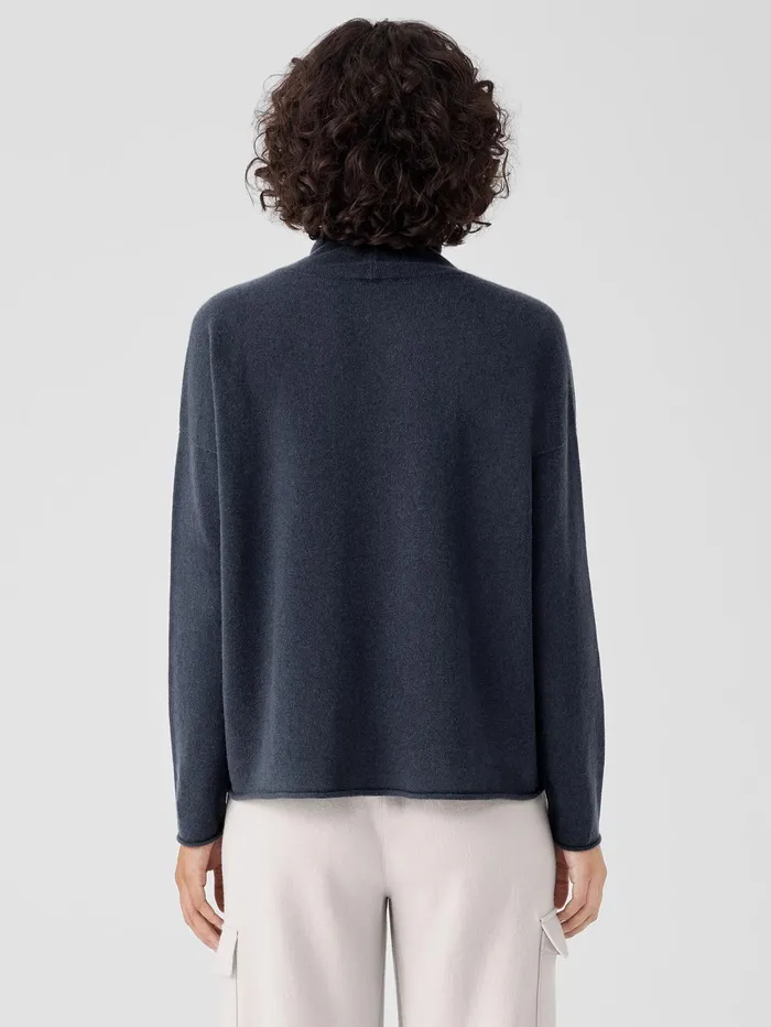 Women Eileen Fisher Sweaters and Cardigans Italian Cashmere Turtleneck Top Ocean