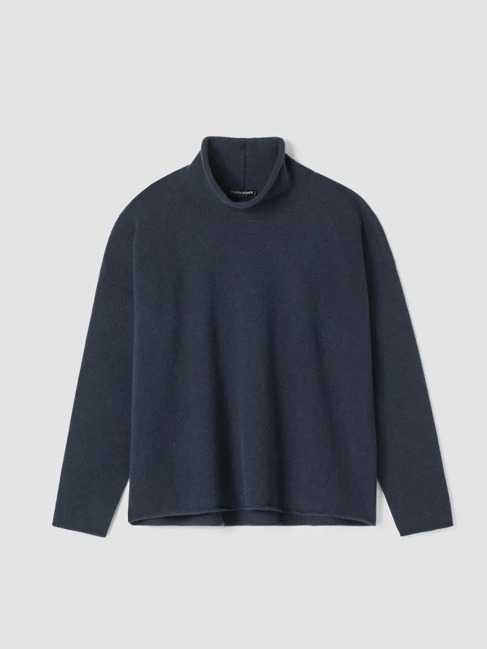 Women Eileen Fisher Sweaters and Cardigans Italian Cashmere Turtleneck Top Ocean