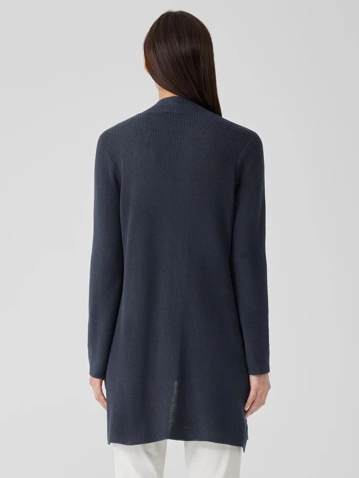 Women Eileen Fisher Sweaters and Cardigans Peruvian Organic Cotton Crepe Cardigan Ocean