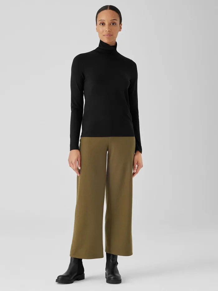Women Eileen Fisher Tops and Tees Fine Jersey Scrunch Neck Top Black