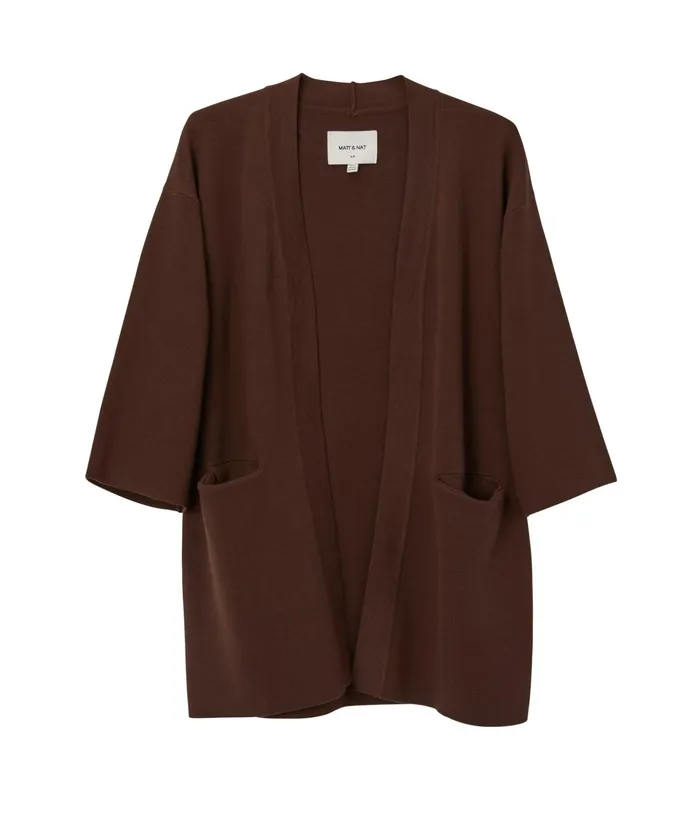 Women Elsa WomenS Open Front Cardigan Chestnut Matt and Nat Knitwear