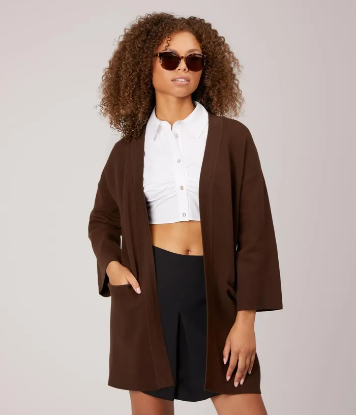 Women Elsa WomenS Open Front Cardigan Chestnut Matt and Nat Knitwear