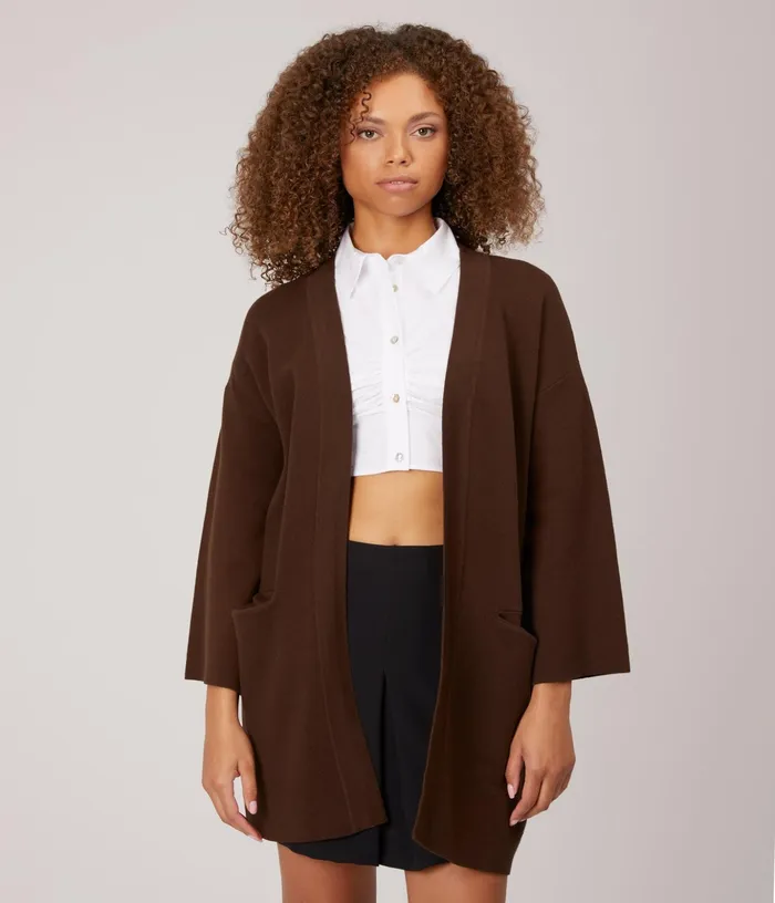 Women Elsa WomenS Open Front Cardigan Chestnut Matt and Nat Knitwear