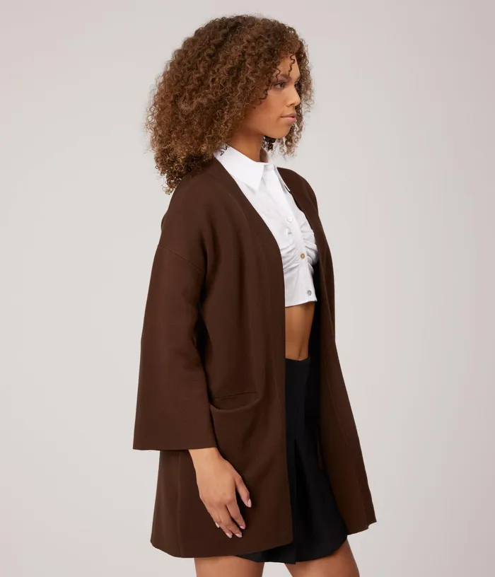 Women Elsa WomenS Open Front Cardigan Chestnut Matt and Nat Knitwear