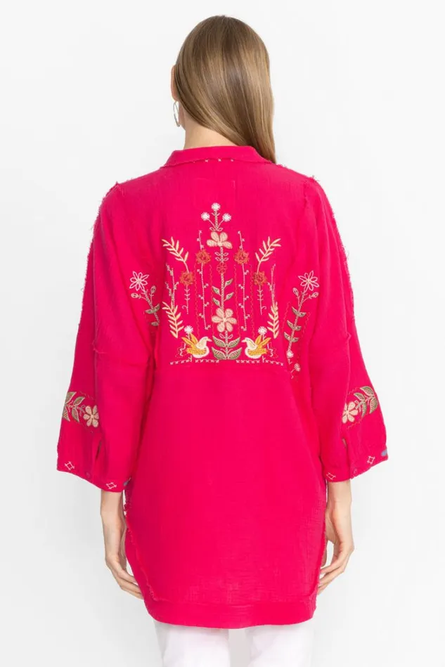 Women FELICITY TUNIC Virtual Pink Johnny Was Tops Women FELICITY TUNIC Virtual Pink Johnny Was Tops