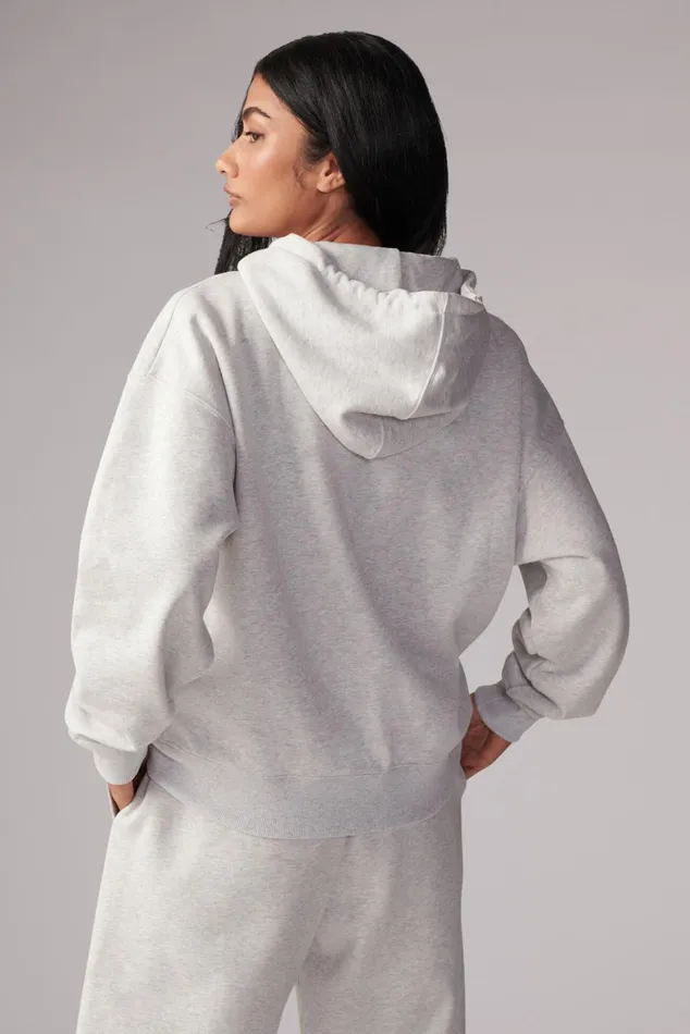 Women Fiorucci Sweatshirts and Hoodies Logo ZipUp Hoodie Grey