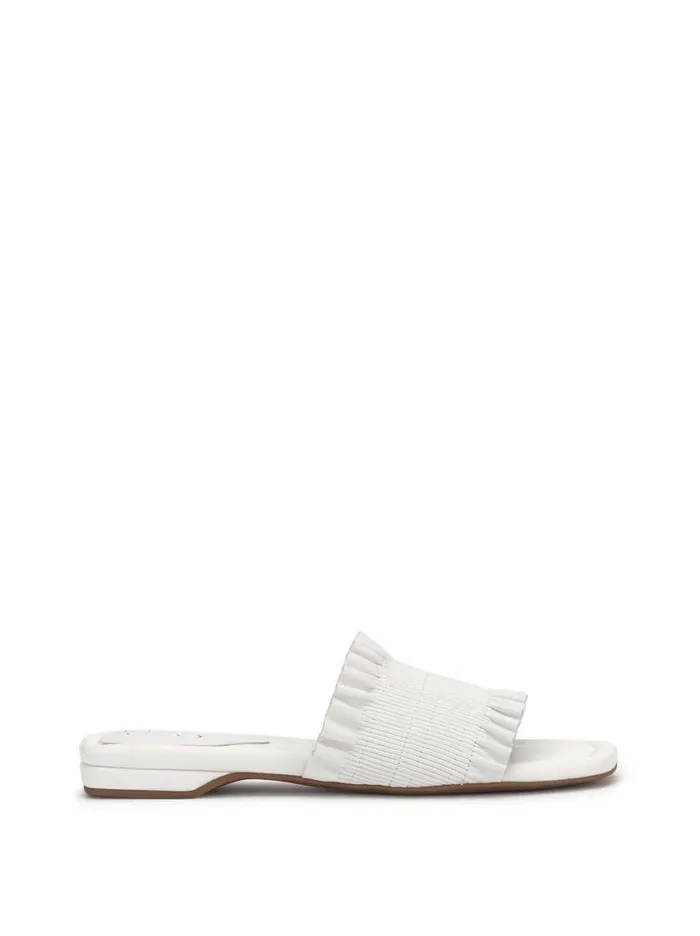 Women Flats Jessica Simpson Camessa Smocked Sandal In White