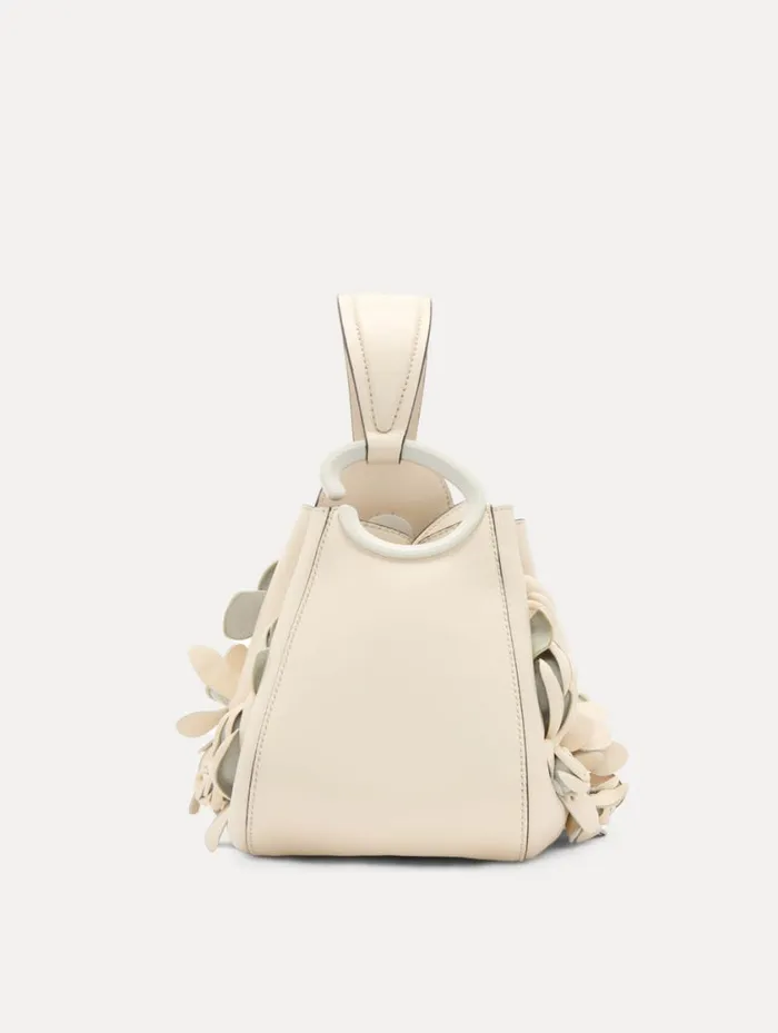 Women Floral Appliqu O Handle Bag Ivory Oscar De La Renta Handbags Women Floral Appliqu O Handle Bag Ivory Oscar De La Renta Handbags