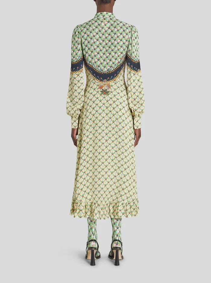 Women Floral Print Dress With Plastron Etro Dresses