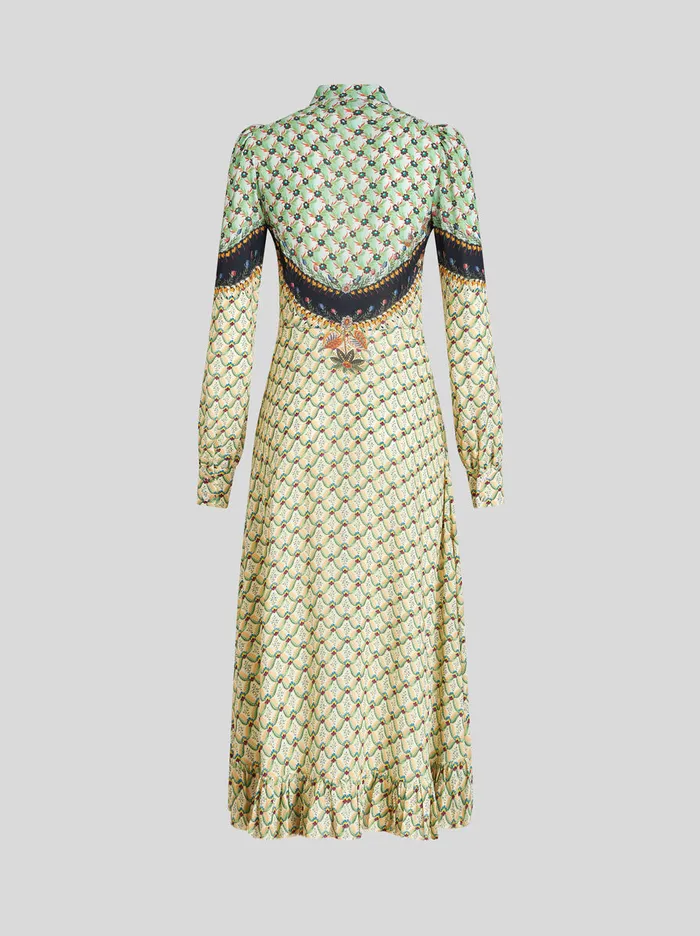 Women Floral Print Dress With Plastron Etro Dresses