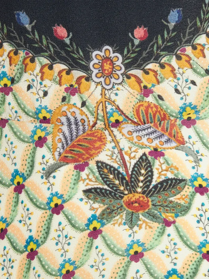 Women Floral Print Dress With Plastron Etro Dresses