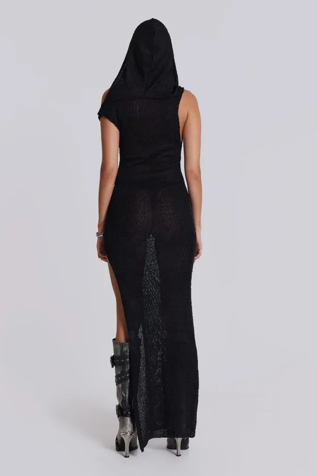 Women Ghost Knit Hooded Maxi Dress Jaded London Knitwear