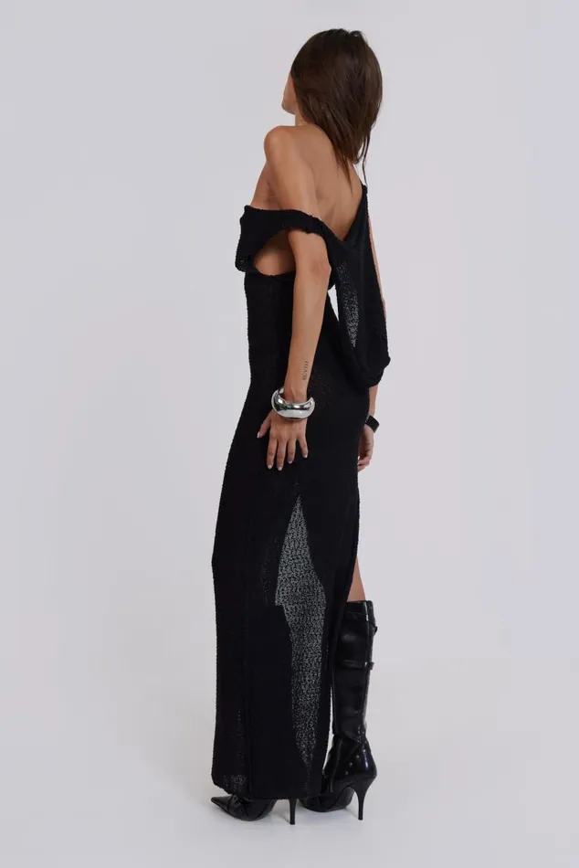 Women Ghost Knit Hooded Maxi Dress Jaded London Knitwear