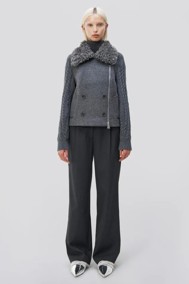 Women Giovana Jacket Charcoal Jonathan Simkhai Knitwear