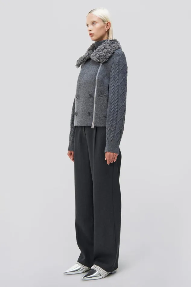 Women Giovana Jacket Charcoal Jonathan Simkhai Knitwear