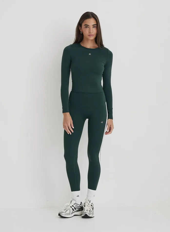 Women Green 4th Branded Long Sleeve Active Top Abby 4th and Reckless Athleisure