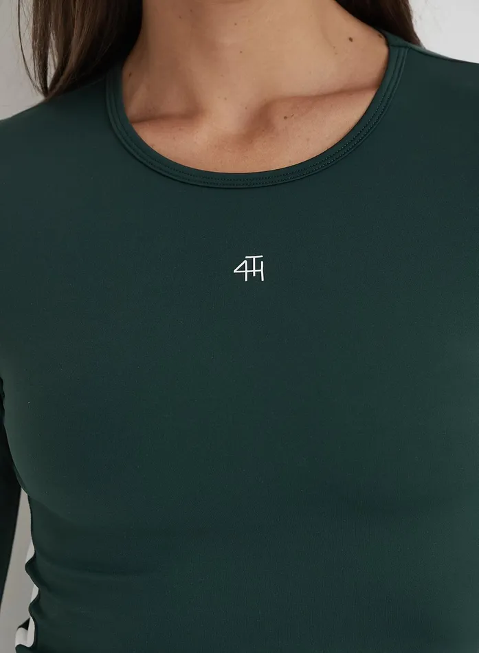 Women Green 4th Branded Long Sleeve Active Top Abby 4th and Reckless Athleisure