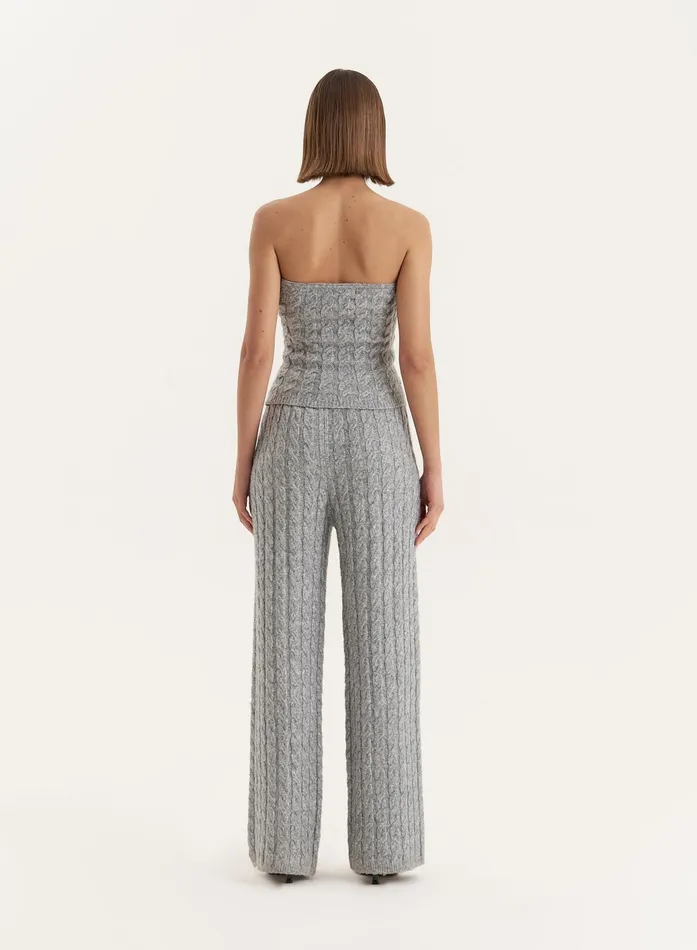 Women Grey Knitted Corset Janina 4th and Reckless Tops
