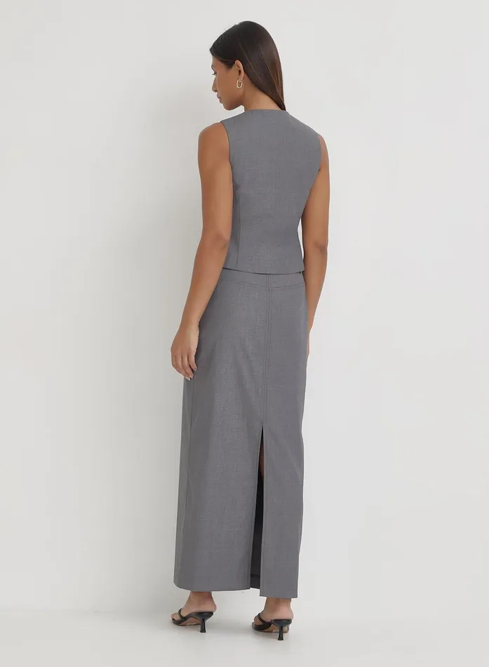 Women Grey Tailored Waistcoat Hallie 4th and Reckless Tops