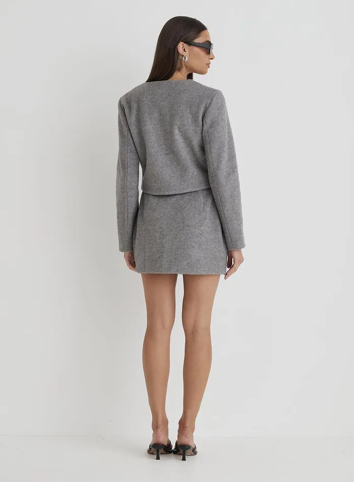 Women Grey Wool Tailored Mini Skirt Mable 4th and Reckless Skirts