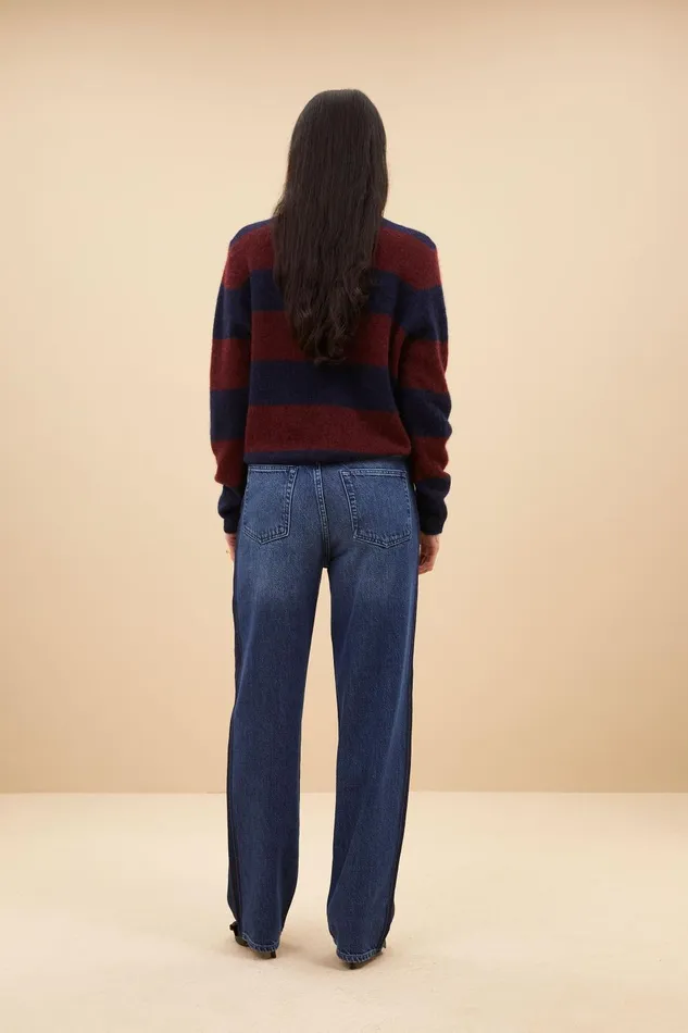 Women Gwen Big Stripe Pullover Wine Bybar Pullovers