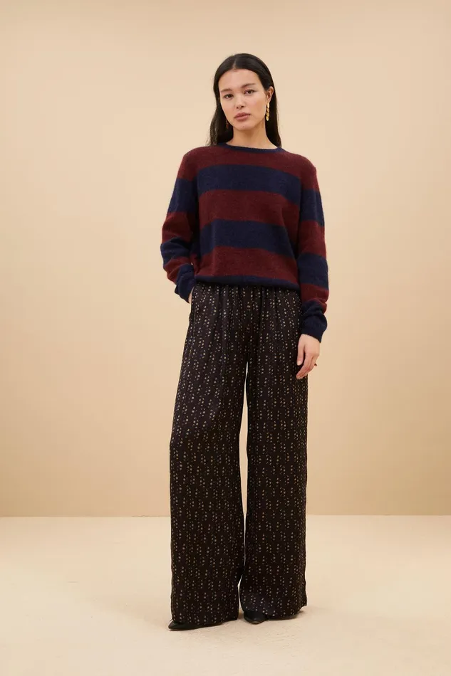 Women Gwen Big Stripe Pullover Wine Bybar Pullovers