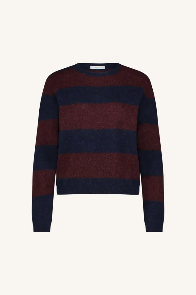 Women Gwen Big Stripe Pullover Wine Bybar Pullovers