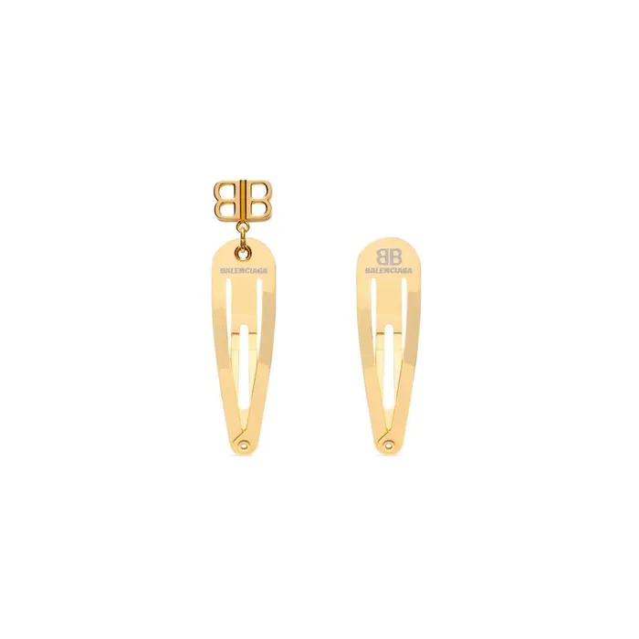 Women Hair Accessories Balenciaga Holli Xs Clip Bb Set In Gold