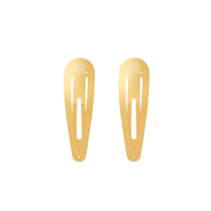Women Hair Accessories Balenciaga Holli Xxl Clip Set In Gold
