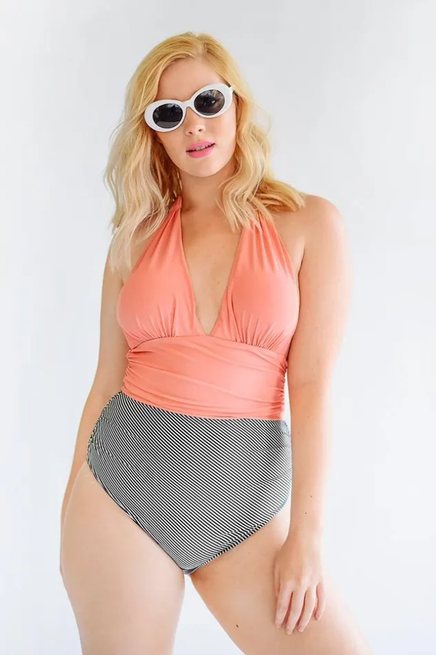 Women Halter and Lace Up Swimsuits Cupshe Keeping You Accompanied Peachy One Piece Swimsuit Pinkblack Women Halter and Lace Up Swimsuits Cupshe Keeping You Accompanied Peachy One Piece Swimsuit Pinkblack