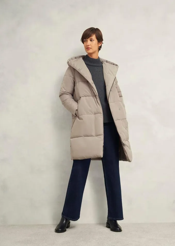 Women HOBBS Coats and Jackets Darla Puffer Buff Grey